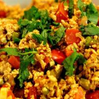 47. Paneer Bhurji · Crushed Indian cottage cheese aka paneer mixed with herbs and ground spices