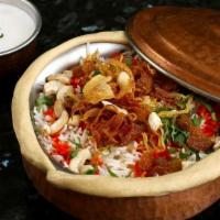 Dum Biryani · Dairy. Your choice of vegetable, chicken or lamb cooked individually with layering of aromat...