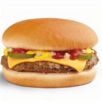 Cheeseburger · A juicy 100% USDA all-beef hamburger patty grilled to perfection topped with a slice of Amer...