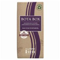 Bota Box Old Vine Zinfandel (3 L) · Bota Box Zinfandel is round and full of vigor, with a nose of black cherry, black pepper and...