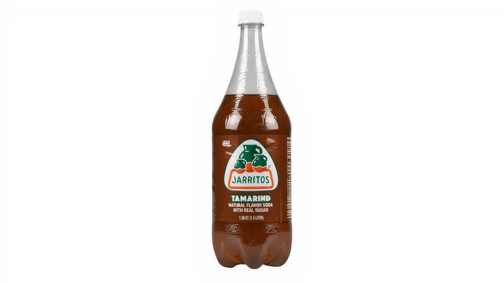 Jarritos Soda Tamarind · (17.7oz) Real pulp from the tamarind pod, 100% real sugar, and a touch of carbonation makes this Tamarind drink something worth venturing for.