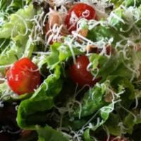 Seasonal Salad · Organic baby lettuces, red grapes, toasted almonds, sherry vinaigrette, Grana Padano.