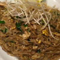 Crab Meat Fried Noodle · Medium Spicy . Thai rice noodles stir fried with real crab meat, garlic, egg, bean sprout, o...