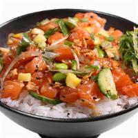 Yuzu Ponzu Salmon · Atlantic salmon, cucumber, sweet onion, pineapple, cilantro, Ponzu Fresh flavor, seaweed sal...