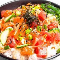 Poke Bowl - Large (3 Proteins) · Mix up to 3 proteins with your choice of mix-ins, toppings, flavor, and base.