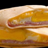 36. Grilled Breakfast Pocket · Pocket comes filled with a choice of bacon or sausage, egg, and two slices of cheese.