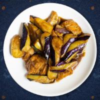Stir Some Eggplant Trouble · Sauteed eggplant with bell peppers, onions, and basil.