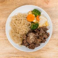 Beef Bulgogi Japchae Meal · With japchae noodles. *Freshly prepared and chilled meal.* Microwave 1-2 minutes.

*unfortun...