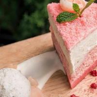 DOUBLE FROMAGE LYCHEE CHEESECAKE (Slice) · This Lychee Cheesecake was a huge hit! Enjoy this lovely dessert!
