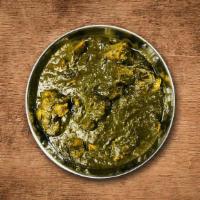 Spinach Flavor Lamb · Tender succulent lamb chunks cooked slowly on low flame in special creamy spinach sauce.