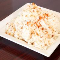 Garlic Rice · Jasmine rice deliciously stir fried in golden garlic bits.