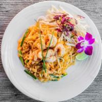 PAD THAI CHICKEN  · Fresh Rice Noodle Stir Fry with Egg, Dry Shrimp, Dry Daikon, Bean Sprout, Chive, Tofu, Tamar...