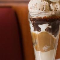 THE BLACK & TAN · A Fentons Favorite! Toasted Almond and creamy Vanilla ice cream layered with our handmade Ca...
