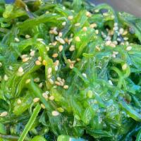 Wakame Salad · seasoned seaweed topped with sesame seeds