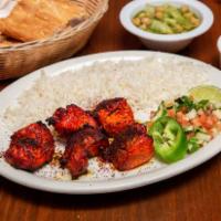 Chicken Kabob · Skewer of tender boneless chicken breast infused in our special marinade charbroiled to perf...