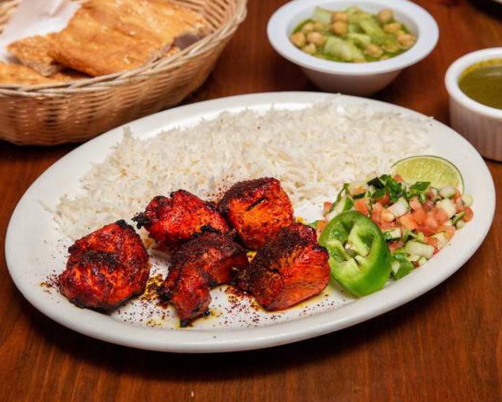 Chicken Kabob · Skewer of tender boneless chicken breast infused in our special marinade charbroiled to perfection.