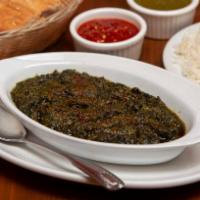 Sabzi Challow  · Sautéed spinach prepared with mushrooms and special seasonings. Served with basmati rice and...
