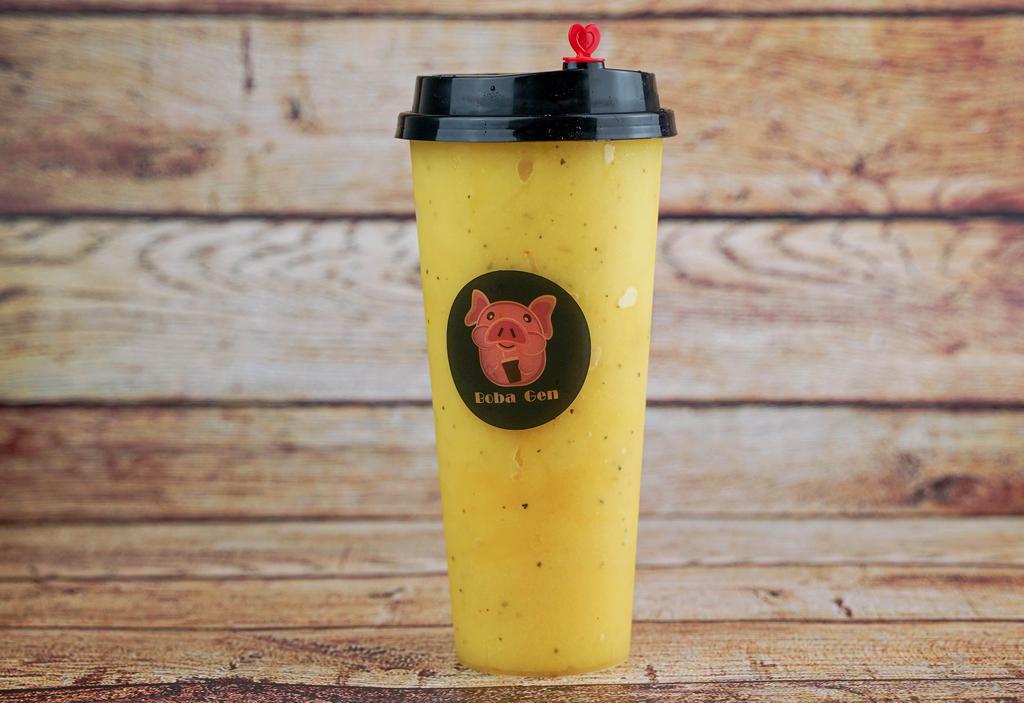 Icy Passion Fruit · Blended passion fruit with passion fruit Jam, no additional sugar added. This drink is blended with ice.