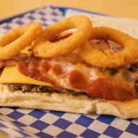 Western Burger (1/3 lb) · With bacon, onion rings, BBQ sauce.