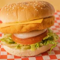 Chicken Burger (1/4 lb) · With lettuce, tomato, mayo.