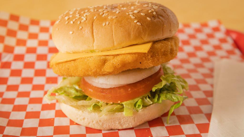Chicken Burger (1/4 lb) · With lettuce, tomato, mayo.