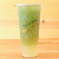 Grasshopper · Lychee green tea topped with fresh cucumber juice.