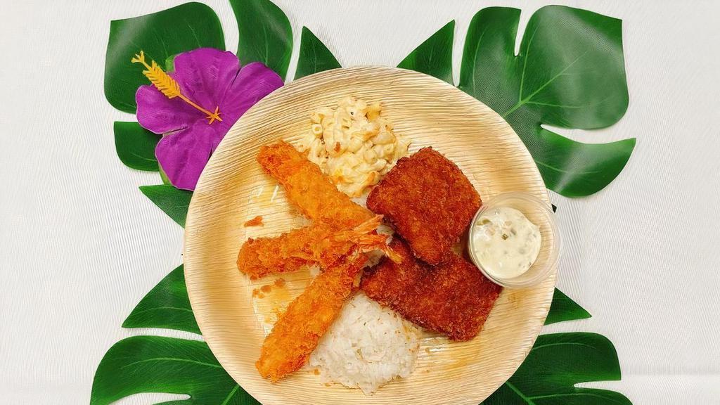 Seafood Combo Plate · A combination of fried fish and shrimp served with a zesty tartar sauce