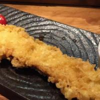 Anago Tempura · One whole piece of Japanese sea eel tempura.