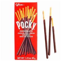 Chocolate Pocky · A sweet treat for now or later. Chocolate cream covered biscuit sticks.