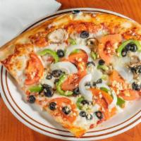 House Combo Pizza · Pepperoni, salami, ground beef, fresh mushrooms, green bell peppers, tomatoes, onions, garli...