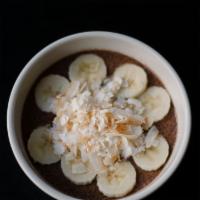 Chocolate Chia Pudding · Vegan, Sugar Free, Gluten Free and delicious! Banana and toasted coconut