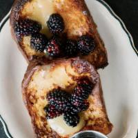 French Toast · 2 slices brioche french toast, blackberry compote, lemon curd, maple syrup