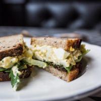 Deviled Egg Salad Sandwich · Hard boiled egg, mustard, chives, mayo, and paprika on toasted baguette or choice of bread. ...