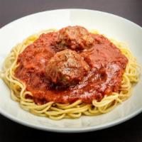Sicilian Meatballs · Two generously portioned handmade beef meatballs delicately seasoned with a blend of herbs a...