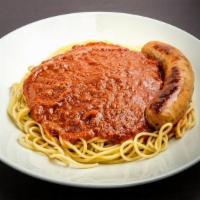 Italian Sausage With Meat Sauce · Zesty sausage served with our from scratch Rich Meat Sauce.