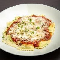 Spinach & Cheese Ravioli · Ravioli stuffed with spinach and two delicious cheeses, and topped with our savory Marinara ...