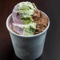 Pint Of Spumoni Ice Cream · Our classic blend of chocolate, cherry, and pistachio ice cream!