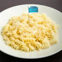 Fettuccine Alfredo · Butter cream sauce with shredded Romano cheese, served over gluten friendly fusilli pasta an...