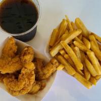 24pc Crispy Tender Combo · Instruction: 24 crispy tenders with 4 flavor, 2 large fries and 2 veggie sticks. 4 dips and ...