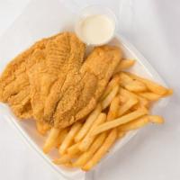 Tilapia Fillets (Small) · Small Tilapia Dinner (Includes 2 pcs of Tilapia Fillets with Fries, Bread and Coleslaw)