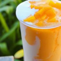 Mango Cloud (NEW!) · Mango slushy w/ real mango fruits over cheese crema pudding & mango jelly.