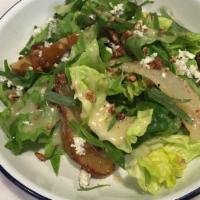 CreoLa  Salad · Butter and red leaf lettuce, toasted pecan, Roasted Pears toasted pecans. Gluten-free, vegan.