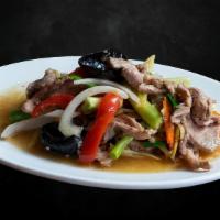 Stewed Pork A La Carte · Well stewed pork leg in five spices soup, served with sides of green mustard, Chinese brocco...