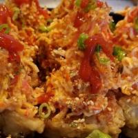 Mt. Diablo Roll · Spicy. Deep Fried Tuna Topped with Spicy Crab and Green Onions.
