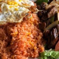 Com Bo Luc Lac (Shaken Beef w/ Red Fried Rice) · 