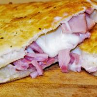 Ham and Cheese · Sliced baked ham, blend of mozzarella and cheddar cheese.
