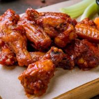 Hot Wings · Delicious chicken wings topped with special Hot sauce.