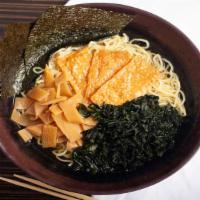 313. Inari-Wakame Ramen · Vegetarian. Sweet tofu skin, fresh and dry seaweed with bamboo stem.