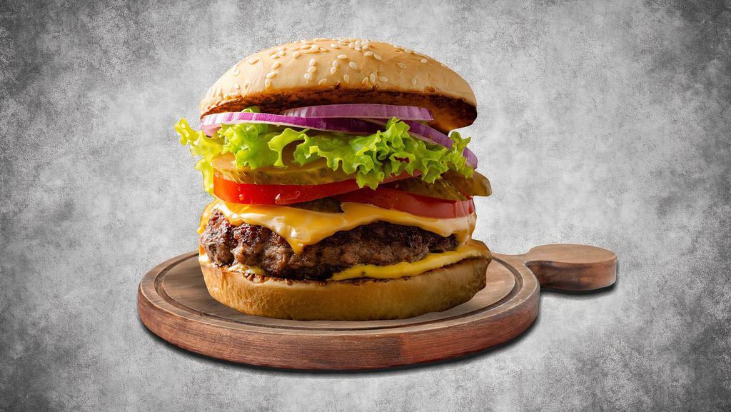 Triple Classic Delight Cheeseburger · Triple angus beef, ketchup, mayo, mustard, lettuce, tomato, onion, and American cheese.