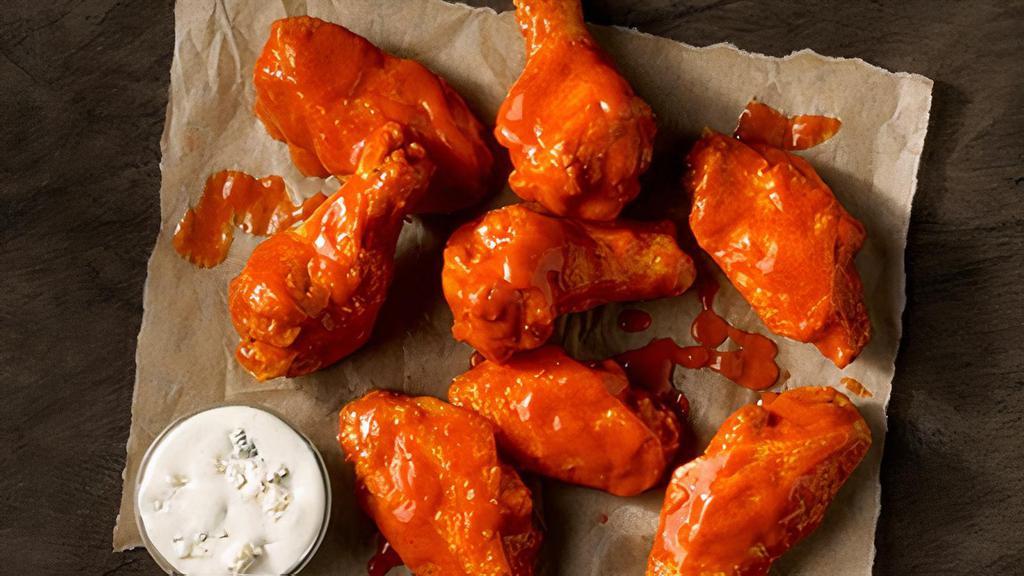 8 Ct. Wings · Traditional bone-in wings, brined & hand-tossed in your choice of sauce or rub. Choose your flavors! Served with Ranch or Bleu Cheese